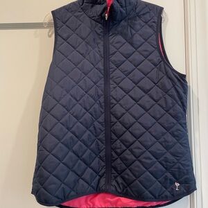 Golftini Like New Navy Pink Reversible Quilted Vest XL